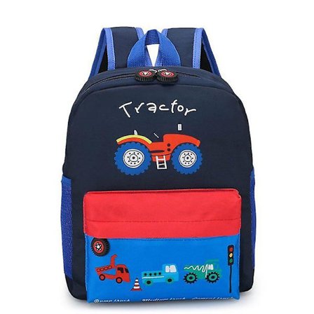 Skolryggsäck för barn med tecknad figur - Blå bil
