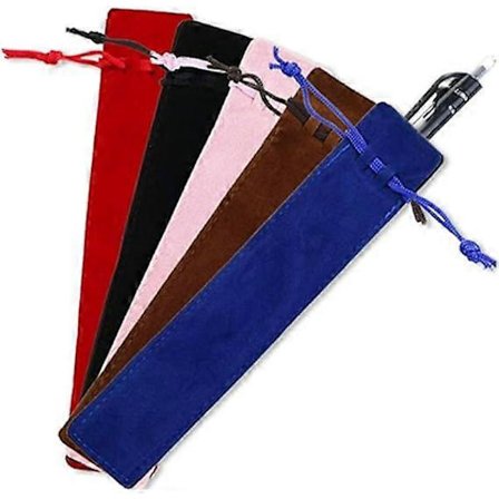 Pennfodral, 5 stycken pennpåse sammet dragsko pennfodral sammet fodral pennfodral för penna och blyertspenna