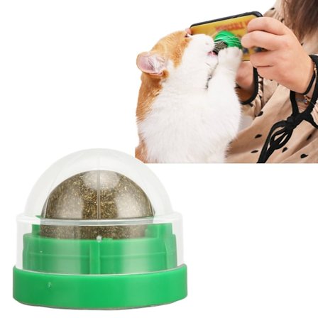 Kattmynta Boll Interaktiv Naturlig Tandborstning Roterande Katt Slick Boll Leksak för Katter Kattungar
