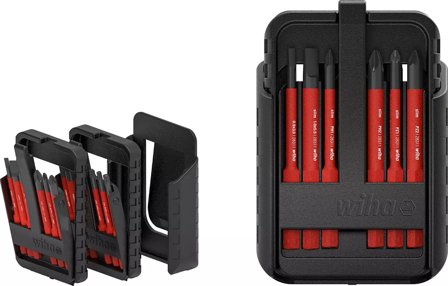 Wiha slimBit 43162 Bitssats 12 delar, SL, PH, PZ, SL/PZ, TX, 1000 V, Borra & mejsla