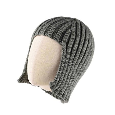 Strikkede huer inklusive paryk-look og blød, ideel til daglig brug i koldt vejr, vintervarme, rosenrød