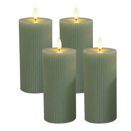 LED-lys sæt med 4, 18 cm, ægte voks, flimrende flamme