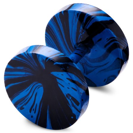 Satago | Faux Écarteur Clou d'Oreille en acier inoxydable noir & bleu 10 mm pour hommes - Clous d'oreille - pour Hommes - Otsu