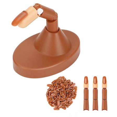 Akryl Negle Træning, Fleksibelt Negle Øvefinger Sæt med Genanvendelig Falsk Negle Mannequin, Justerbare Falske Fingre, Skridsikker Base Stand til 