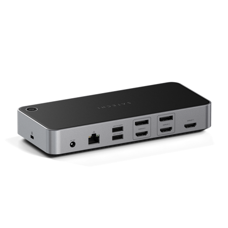 Satechi Triple 4K Display Koblet med ledninger (ikke trådløs) Docking Sort, Sølv USB Type-C
