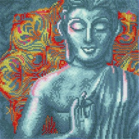Diamantbroderimålningssats 30x30cm Zen Buddha Multicolored - Sortiment.