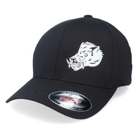 Hunter - Černá flexfit Kšiltovka - Wild Boar Head Black Flexfit @ Hatstore