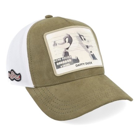 Capslab - Verde trucker Gorra - Looney Tunes Daffy Duck White/Dark Green Premium A-Frame Trucker @ Hatstore