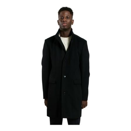 Hugo Boss Single-Breasted Coats Sort, Herre Uldfrakker