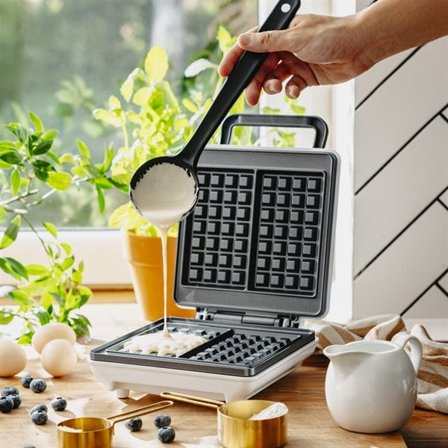 1800 W vaffeljern med non-stick plader og dobbelt bagning