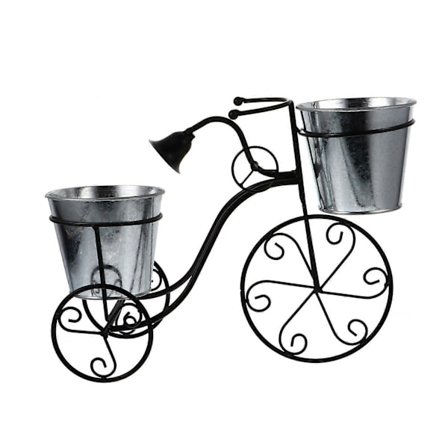 1 stk. Sykkelplantestativ i jernkunst, utsøkt blomsterpotte, sykkelformet planteholder
