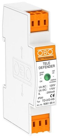 Obo Bettermann 5081694 Teledefender maximal bandbredd 100MHz, Anslutningsdon & kablar