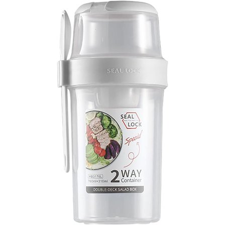 Praktisk og bærbar morgenmadsskål, yoghurtskål, 310ML+560ML lækagesikker yoghurtskål, madkasse