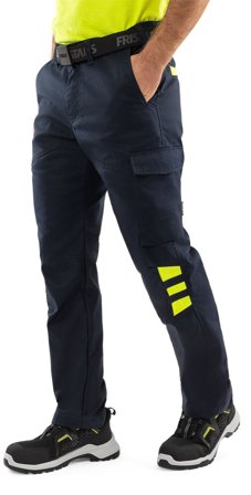 Arbetsbyxor Fristads Herr Green byxa 2930 GWM, Mörk marinblå/Neongul Arbetskläder