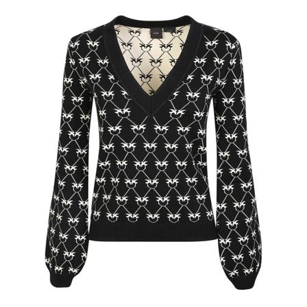 Pinko Love Birds jumper Sort, Dame Striktrøjer