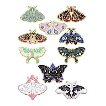 10 kpl Butterfly Enamel Pins Set Söpö emalineulat Taka Pi