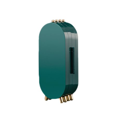 Foldbar Smykkestativ, Smykke Display Stativ, Ørering Smykkeholder, 4 Lags Display, med Spejl, til Øreringe, Tynd Halskæde (Mørkegrøn)