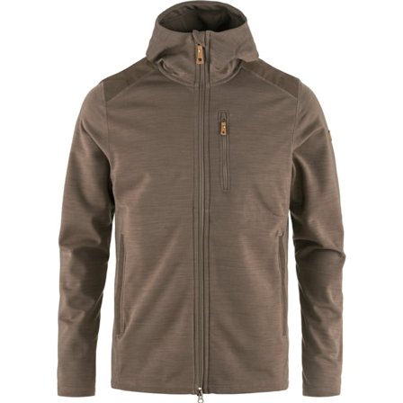 Fjällräven Herr's Keb Fleece Hoodie in Suede Brown | Size: 2XL, Ull/Polyester