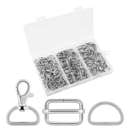 Haberdashery ompelutarvikkeet käsilaukun karabiinihakanen pyörivillä korttikoukuilla, D-renkailla ja metalli B