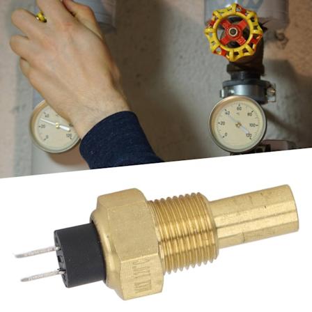 Vandtemperaturføler i Aluminium Legering Stabil Brændstof Vandtemperaturføler Udskiftning til VDO NPT3/8 6‐24V 3W NPT3/8 Kort Type