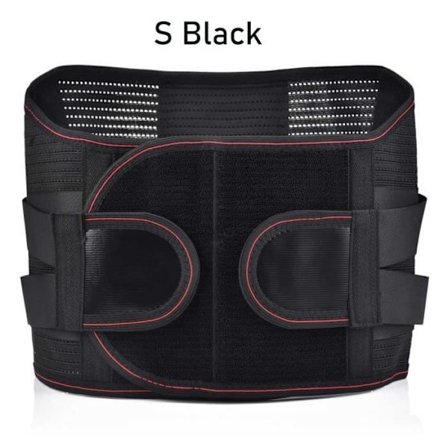 Sort S - Ortopædisk korset til mænd og kvinder, lændestøttebælte til ryggen, dekompression