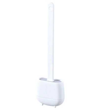 Toalettborste med golv-/väggmonterad hållare Bas Platt huvud Flexibla borst