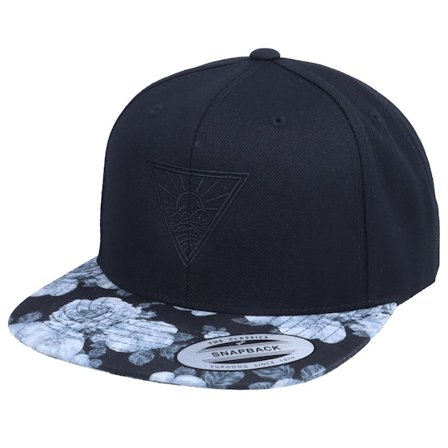 Iconic - Svart snapback Caps - Ocean Sunset Geometric Black/Rose Grey Snapback @ Hatstore