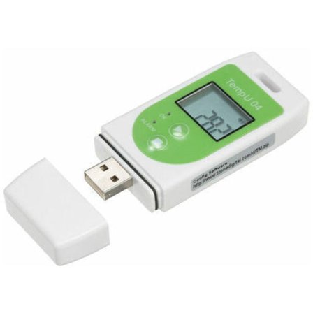 Termometer, Termometer Datalogger Flerbruks USB Temperaturmåler Gjenbrukbar Temperaturlogger med 32 000 Opptakskapasitet, Grønn, av DEBUNS