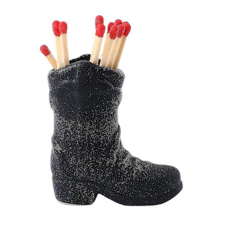Cowboy Boot Fyrstikkeskeholder, Fyrstikkeskeholder med Tennflate, Keramisk Fyrstikkeske Keramiske Støvler Fyrstikkboks, Fyrstikk Fri