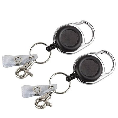 2-pack Retractable Keychain/ID Holder Jojo Functional Black