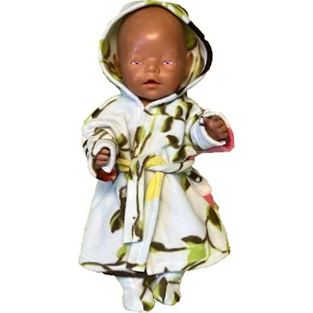 Morgonrock i fleece till Baby Born, dockkläder