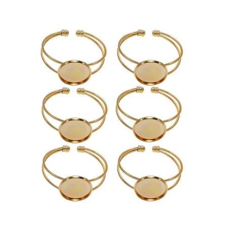 6 stk. 18 mm Runde Plader Kobber Y-Formet DIY Armbånd Håndleds Kæder til Smykkefremstilling (Guld) (5*1.8cm, Guld)