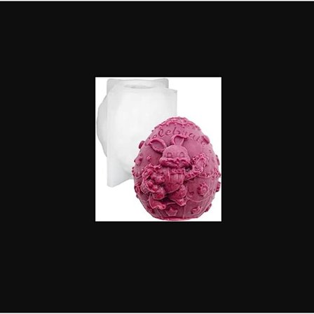 Ägg och kanin formad silikonljusform Ägg och kanin formad ljusform Cameo formad ljusform