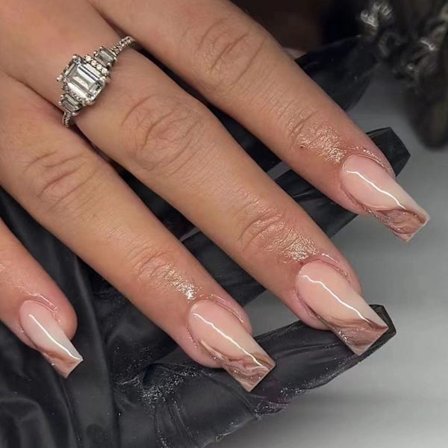 24stk Fake Nails Long French W374 W374