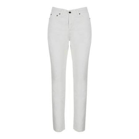 Saint Laurent Raw-edge Carrot-fit Jeans Hvid, Dame, Størrelse: W27