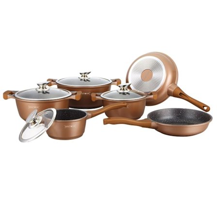 Färgglada Non-Stick Marmorkärl & Glaslock