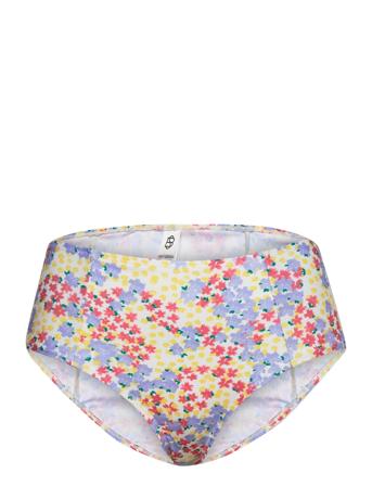 Oline High Waist Bikini Briefs Becksöndergaard Patterned