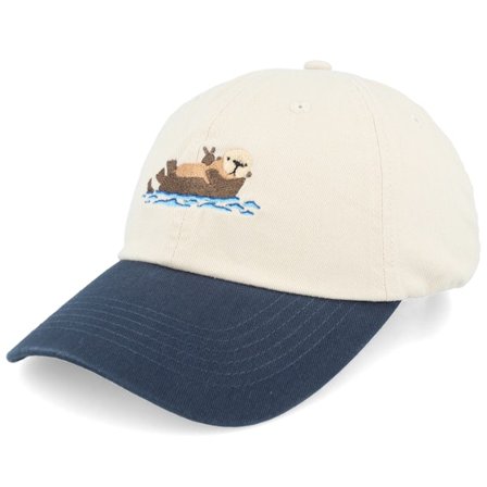 Wild Spirit - Beige unconstructed Cap - Floating & Chilling Beaver Washed Stone/Navy @ Hatstore