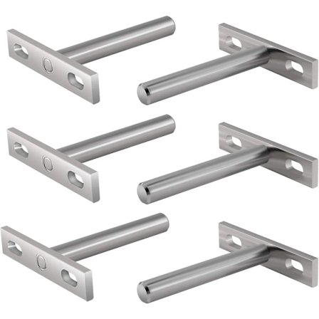 6 Stycken Metallfästen för Flytande Hylla, 3 Tum Dolda Fästen Stöd Flytande Hylla Dolda Fästen för Väggmontering