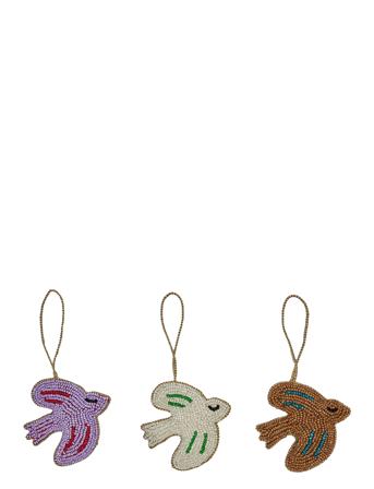 Christmas Bird Ornament - Pack Of 3 Home Decoration Christmas Decoration Christmas Baubles & Tree Accessories Multi/patterned OYOY Living Design