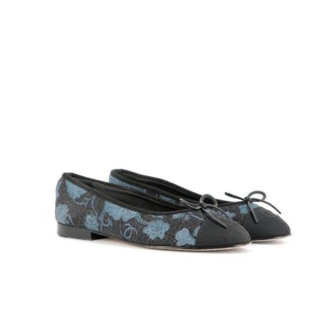 Chanel Vintage, Pre-owned Flat Shoes Blauw, Dames, Maat:36 EU