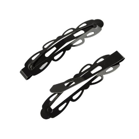 Karta med 12 svarta 56 x 13 mm hårspänne