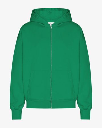 Organic Oversized Zip Hood - Kelly Green