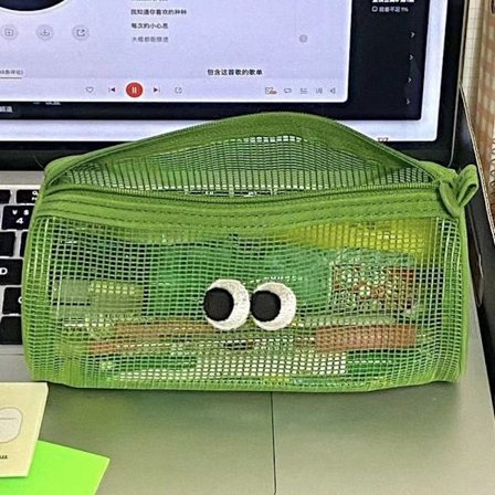 Big Eyes Case Kawaii Brevpapper Pennfodral GRÖN