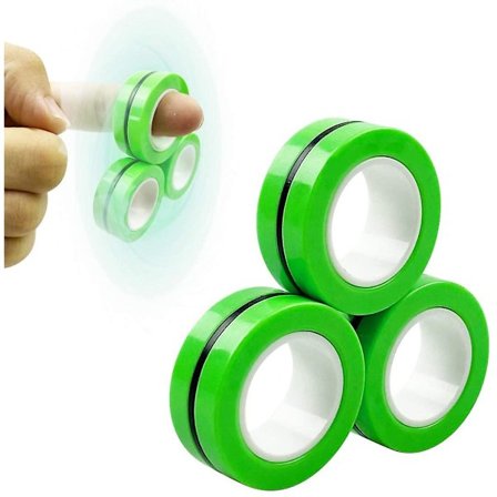 Magnetiske Ringe Finger Fidget Legetøj Magisk Ring Til Mand Kvinde Teenagere Børn Drenge Piger Angst Stress Relief Jule Strømpefyld Gaver (grøn)