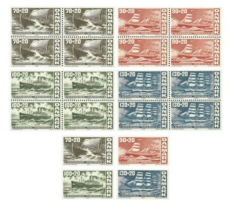 Danmark 1976 - AFA 607-610 - Enkeltmærker+4-blok - Postfrisk