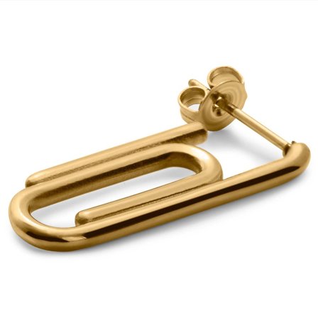 Floyd Goudkleurige Paperclipstud voor mannen - Stud Oorbellen