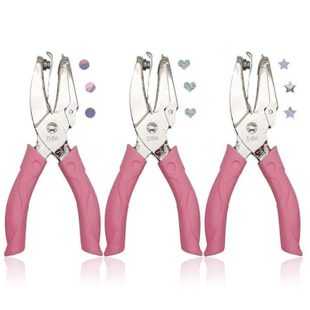 3 Stycken Handhållen Hålslag Papper Hålslag Enkelt Hålslag Metall Enkel Handhållen Papper Hålslag med Mjukt Handtag för DIY Hantverk Form Pappersklipp