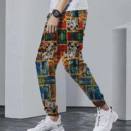 Elastisk Midja För Män Loungewear Med Raka Ben