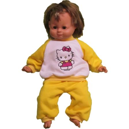 Gul/vit Joggingdress Med Hello Kitty Till Lillan Gul/vit